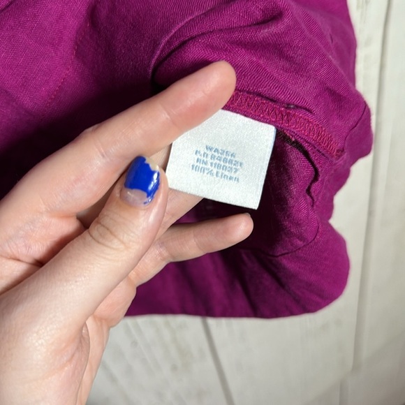 Boden Linen Ruched Waist Beaded Circle Floral Short Sleeve Blouse Size 6 - Picture 5 of 5